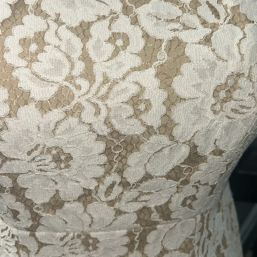 Alice + Olivia Cream Floral Lace Mini Dress - Picture 6 of 10
